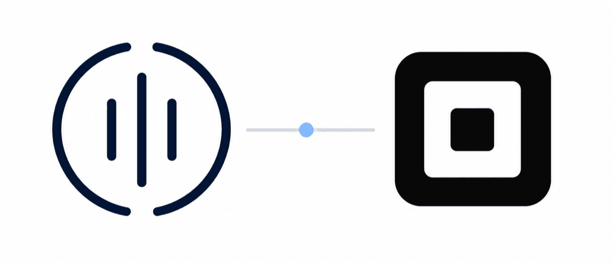 Open Lines connected to Square — the Open Lines mark linked to the Square logo